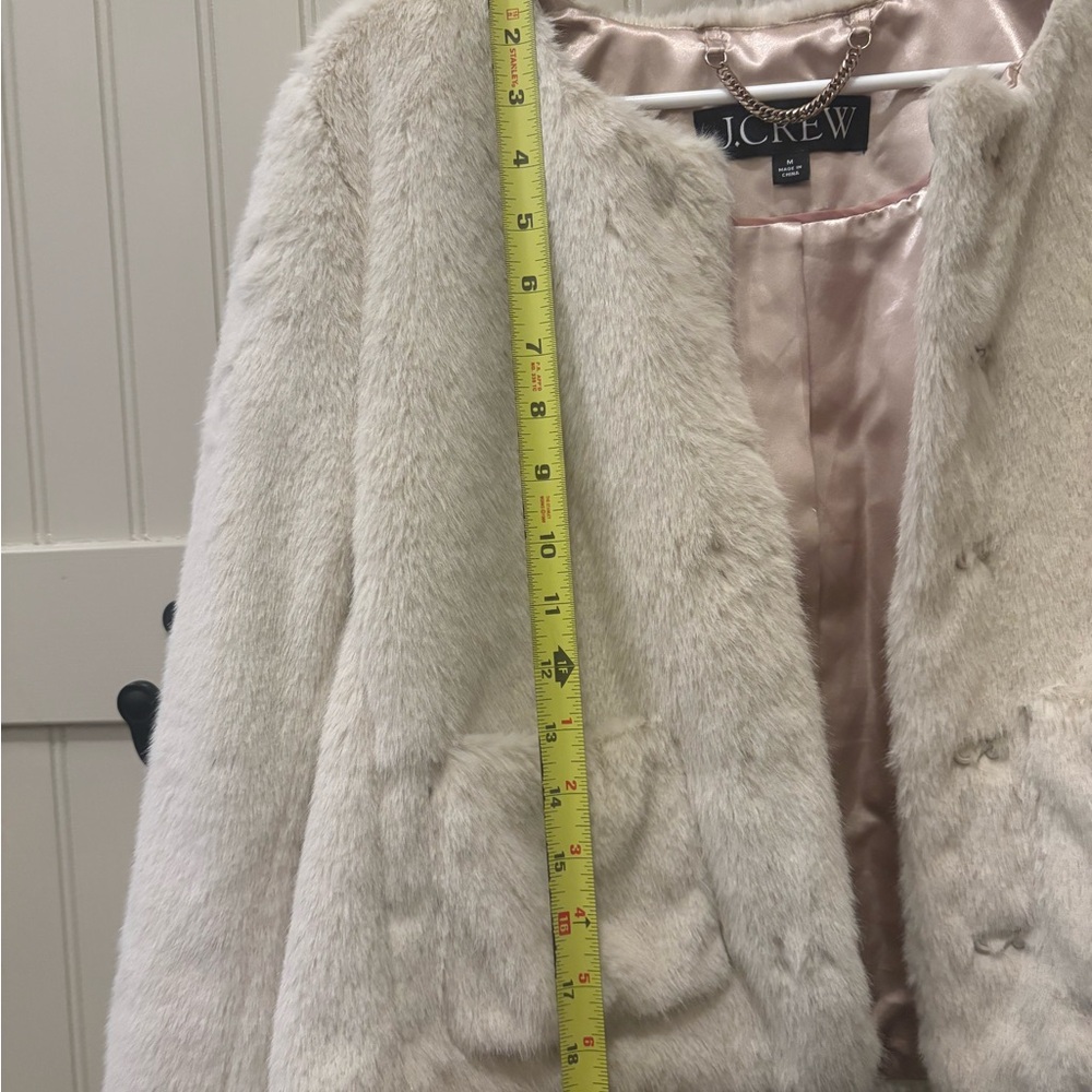 J.Crew Faux Fur Lady Jacket | Natural Cream | Size M | Worn Once 🤍✨ - Picture 7 of 9